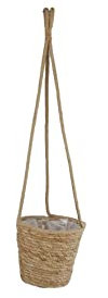 Rivanto® Blumenampel Arno konisch nach unten zulaufend Größe S 18x18x16 cm Gesamtlänge 70 cm beige