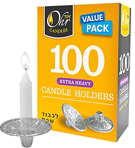 Ohr Candles Extra Heavy Disposable Aluminium Foil Candle Holder, Drip Cup Bobeches - 100 Pack