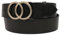 AnnaMatoni Damen Gürtel in weichem Rindsleder mit Doppel O-Ring Schnalle in Gold Nickelfrei 4cm Breit Damen Ledergürtel Echt Leder (Schwarz 790, TW110-125cm Gesamtlänge)