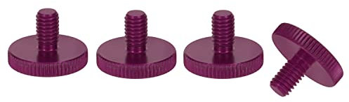 Precisiongeek - Aluminium Rändelschrauben M6 x 10mm 1 Satz - 4 Stück (Violett)