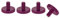 Precisiongeek - Aluminium Rändelschrauben M6 x 10mm 1 Satz - 4 Stück (Violett)