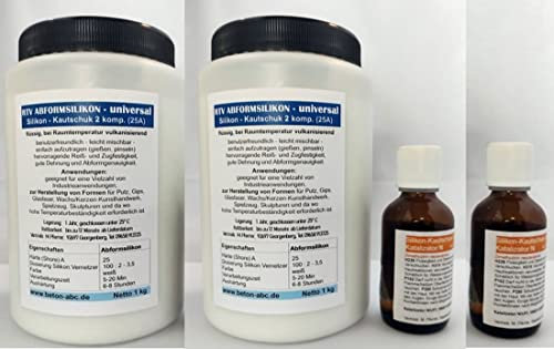 Flüssiges Abformsilikon 2 kg Dubliersilikon-Lebensmittelecht Kautschuk für Formenbau RTV-2, Sh°20