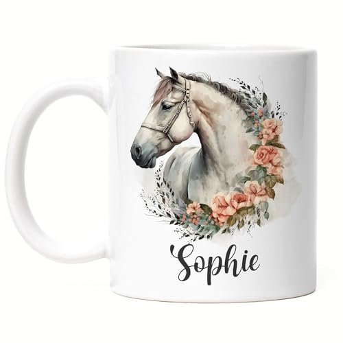 Kiddle-Design Tasse Personnalisée avec Motif Cheval pour Fille, Tasse Enfant Poney, Cadeau avec Nom