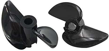 Paowsietiviity 2 Stück Unterwasser-Propeller für RC Boot Schiff Außenbordpropeller 3 mm Schaft Ersatzteile, schwarz, 34 x 3 mm