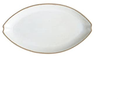 NZpost Speiseteller, rechteckiger Keramik-Speiseteller, Heim-Retro-Porzellan, großer gedämpfter Fischteller, ovaler Steinzeug-Speiseteller, mikrowellen- und spülmaschinenfest (m