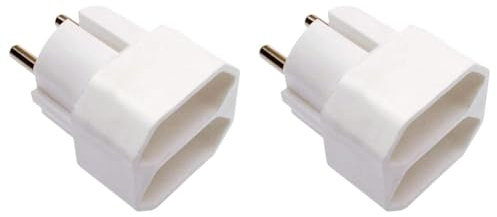 as - Schwabe Eurostecker 2-Fach, zum Anschluss von 2 Euro-Steckern, Innen-Bereich, mit erhöhtem Berührungsschutz, Strom-Stecker, 230 V, 16A, IP20, Weiß, 48211 (Packung mit 2)