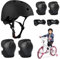 BNGXR Protection Roller Enfant, 5 in 1 Casque Vélo Enfant Set de Protection pour Garçons Filles Protège-Poignet Genouillère pour Roller Skateboard Vélo Trottinette 3 à 11 Ans（Noir）