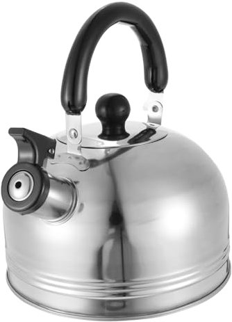 1 Stück Edelstahl-Wasserkocher, pfeifender Teekessel, Wasserkocher, Kaffeekanne, Heißwasserkessel, Gas-Pfeifkessel, klingender Wasserkocher, Küchengerät, Metall-Horn-Eisen-Teekanne, Herdpfeife