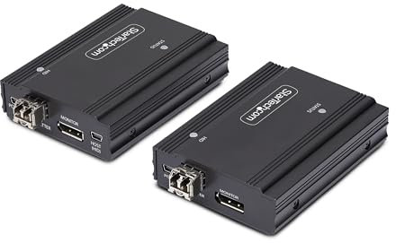 StarTech.com Extendeur KVM DisplayPort sur Fibre Optique, 4K 60Hz, Kit d'Extension de Console, Jusqu'à 300m (Multi-Mode) avec Modules SFP+ Pré-Installés, 3X USB HID