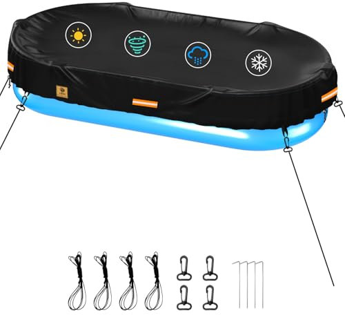 Aibiley Bâche de sécurité rectangulaire pour piscine hors sol, 330,2 x 213,4 cm, 2,1 x 3,3 m pour piscine gonflable/à cadre, imperméable et indéchirable pour l'hiver et l'été