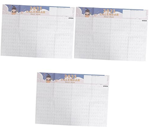 STOBOK 3 Stück 2021 Studienplan Zeitplan Wandkalender Poster Memo-wandkalender Zeitplan Wandkalender Planungslisten-wandkalender Wöchentlicher Monatsplaner Tagesablauf Papier