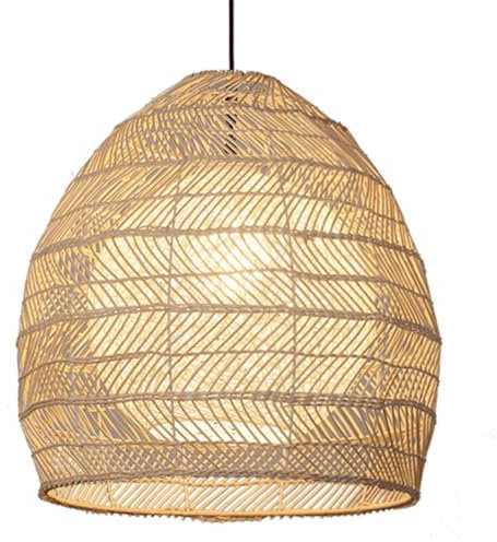 JXYDJH Handgewebte Pendelleuchte aus Rattan mit Industrielaterne, Hängelampe mit Fadenkugel, Zubehör für Innenbeleuchtung, Bauernhof, Flur