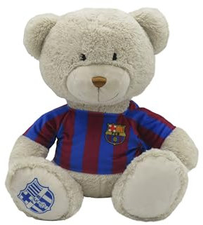 CyP Brands- FC Barcelona, Osito de Peluche, Muñeco, 35 cm, Camiseta Barça, Color Beige, Producto Oficial