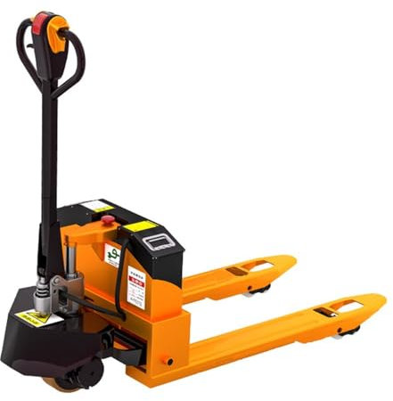 Balance de transpalette Transpalette électrique, transpalette alimenté d'une capacité de 4400 lb, camion à fourches électrique avec poignée multifonction Camion transpalette industriel(55cm)