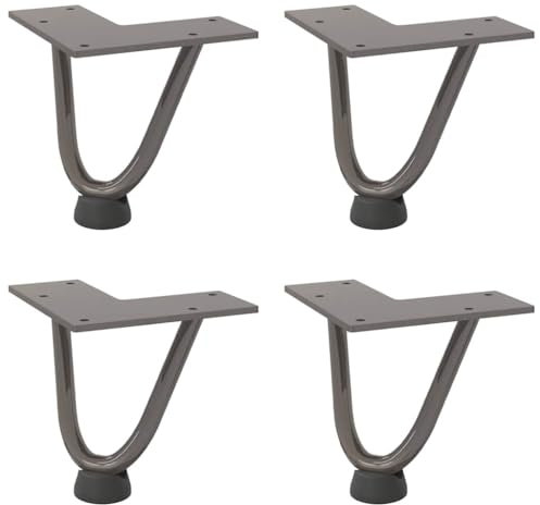 vidaXL Haarnadelbeine für Couchtisch 4 Stk. Naturstahl 10 cm Massivstahl
