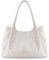 AfitLulu Umhängetasche Damen PU Leder Handtasche Unterarmbeutel mit Haltegriff, Einfarbig Tote Bag Lässig Shopper Tasche Großes Fassungsvermögen mit Magnetischem Verschluss (Weiß)