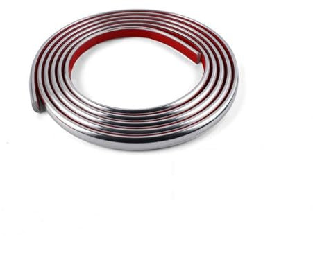 5M Self-Adhesive PVC Tile Edging Strip Flexible Backsplash Floor Edge Moulding Trim,Vinyl Laminate Beading,Liner for Corner,Peel and Stick Caulk Decorative for Furniture Mirror,Panel,Wall,Silver