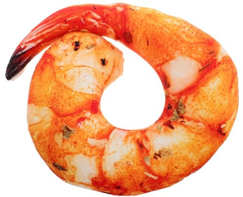 ERINGOGO Lifelike Shrimp Kissen Flauschiges Nackenstützkissen Für Erwachsene Realistisches Dekokissen Im Garnelen-Design Vielseitig Einsetzbar Als Schlafkissen Und Snack-deko Hochwertiges