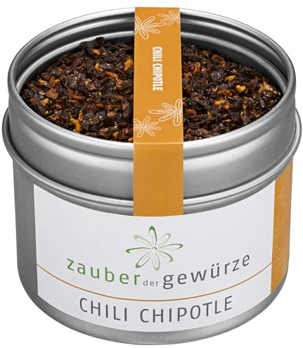 Zauber der Gewürze Chili Chipotle – rauchig-scharfe Chili Chipotle Flocken, aromatische Chilispezialität, ideal für BBQ, Tex-Mex & Chili-Gerichte, Rubs und Eintöpfe, 50 g