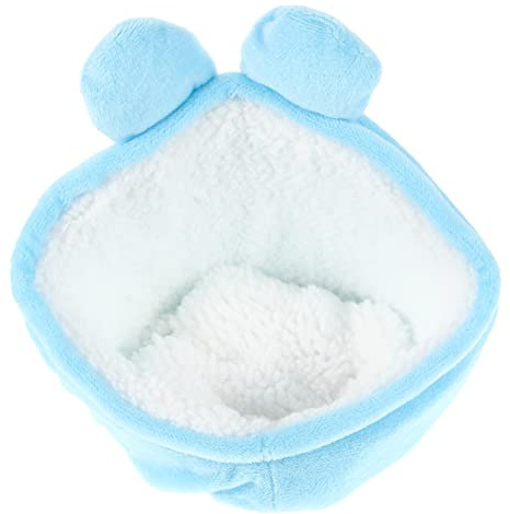 TOYANDONA Hamster Kuschelnest Warmes Kleintierbett Aus Plüsch Weiches Schlafnest Für Hamster Meerschweinchen Bequemes Haustierhaus Für Sofa Käfig Auto Sicherer Rückzugsort in Blau