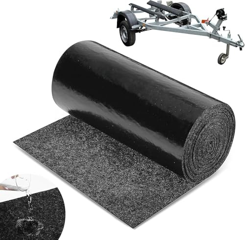 Carpet for Boat Trailer Bunks, Waterproof Marine Carpeting, Shock Absorption Padding Mat, Replacement Accessories for Jet Ski Ramps, Boat Lift Bunks, Board Runners (Black, 600 x 30 cm)