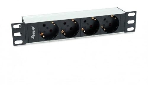 Multiprise en Aluminium pour Rack 1U, 10 avec 4 Prises Type shucko et câble de 1,5 m, idéale pour Alimentation électrique organisée.