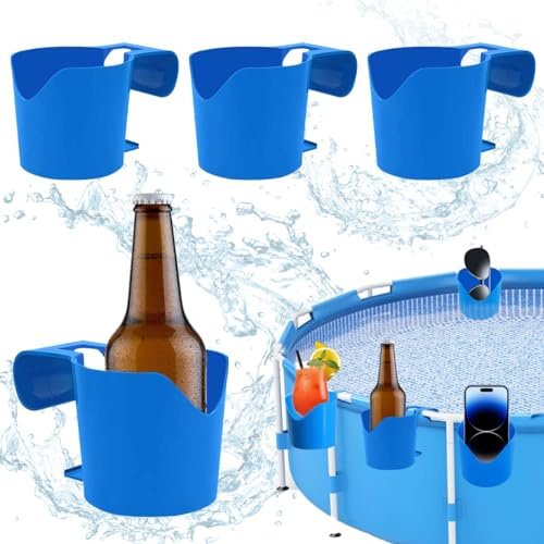 4 Pezzi Portabevande per Piscina, Portabicchieri da Piscina in Plastica, Portabicchieri Bordo Piscina per Vasca Idromassaggio, Lato Piscina, Spa, Portabicchieri da Bagno