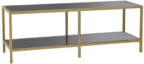 Emob Torben Meuble TV - 40 x 130 x 45 cm - Verre trempé et métal/doré