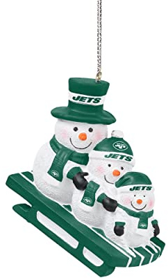 NFL New York Jets Tree Decoration Snowman Sledding Snowmen Sledding Pendant Ornament Christmas Tree