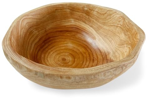 Obstschale Holz Handgefertigt – Natürliche Holzschale Deko in Unregelmäßiger Form, Rustikale Salatschüssel Holz für Obst, Snacks oder Tischdekoration, Ideal für Küche & Wohnzimmer (25-29 cm)
