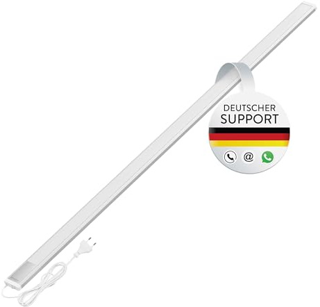 Oktaplex Riva LED Unterschrankleuchte flach 120cm neutralweiß | 4000K, 1150lm 15W 230V mit Schalter Unterbauleuchte silber Unterschrank Beleuchtung