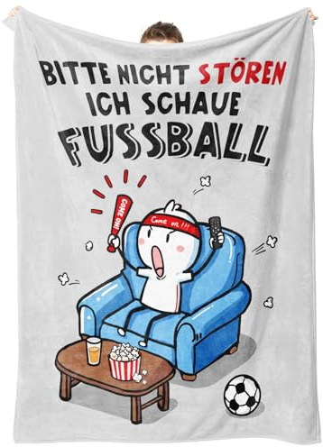 SteadStyle Geschenke für Papa, Lustige Decke Geburtstagsgeschenk für Männer, Geburtstag Geschenk Papa Mann Ehemann Fußballliebhaber Vatertag (157 * 132cm)
