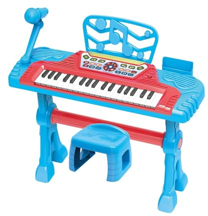 Clavier électronique 37 touches avec tabouret micro piano cm54 piano enfants clavier jouet fonctionnant avec microphone bases rythmiques simulation outils fonction enregistrement lecture