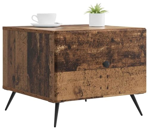 vidaXL Couchtisch mit Schubladen Altholz 49 x 50 x 40 cm Holzwerkstoff, Eleganter Vintage Couchtisch, rechteckig, mit viel Stauraum, stylish und praktisch aus MDF