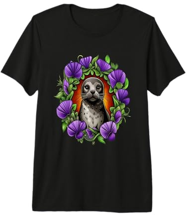 Sello del Puerto rodeado por una Corona de violetas Camiseta Premium