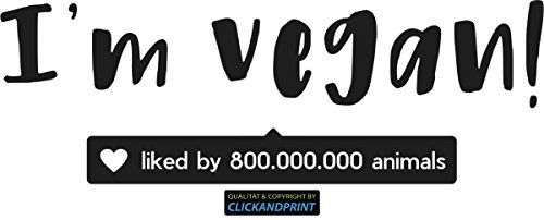 CLICKANDPRINT Aufkleber » I am vegan!, 305x103,3cm, Schwarz Reflektierend • Dekoaufkleber/Autoaufkleber/Sticker/Decal/Vinyl