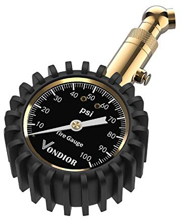 Vondior Tire Pressure Gauge (0-100 PSI) Certified ANSI Accurate with Large 2 Inch Easy to Read Glow Dial, Low - High Air Pressure Gauge. Tire Gauge for Car and Trucks Tires