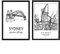 Nacnic Pack poster Sydney - Bay Bridge. Blätter mit Denkmälern von Städten. A4-Format