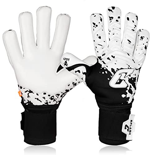 CATCH & KEEP Torwarthandschuhe Splash Magic White - Professionelle Torwart-Fußballhandschuhe - 4mm Profi Octopus Grip- hochwertige Neopren-Backhand - Punching Zone 2.0 (Weiß/6)
