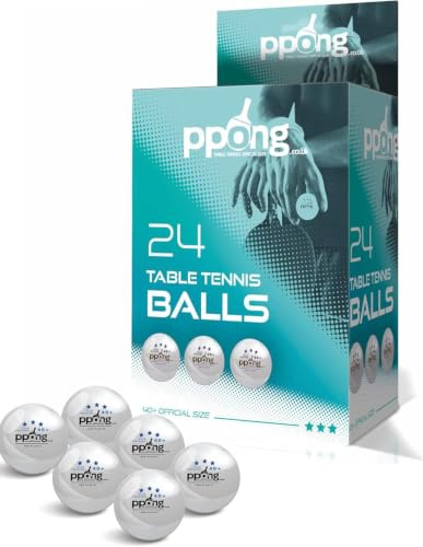 PPong Ping Pong Balls 3 Star Professional Table Tennis Balls 40+mm, Premium ABS Material, Durable Competition & Training Balls for Indoor Outdoor Play