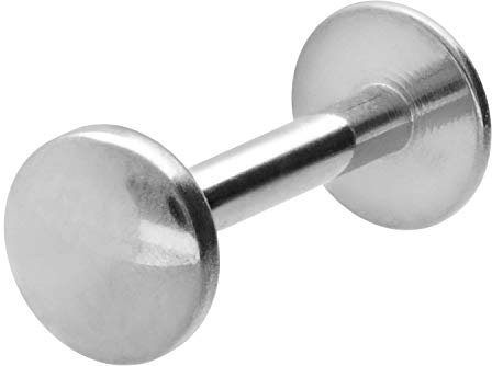 PIERCINGLINE Titan Labret Stecker Gewinde Flat DISC Piercing Lippe Nase Ohr Silberfarben 8 x 2,5 mm