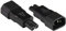 Good Connections® Stromadapter Kaltgeräte-Stecker C14 (gerade) an C7/Euro 8 Buchse (gerade), UL - Netzadapter/Steckdosenadapter/Netzleitungsadapter - SCHWARZ