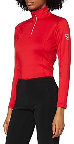 ROSSIGNOL Classico 1/2 Zip, Pile Donna, Carminio, XS