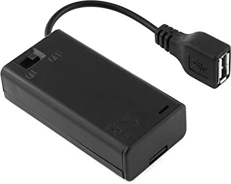 DGZZI USB Female Socket 2 AA Battery Case Box Holder with ON-Off Switch and