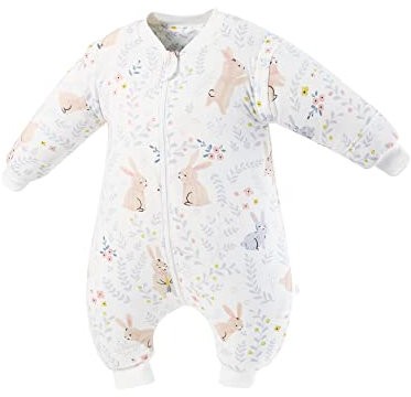 E-RIDES Baby Schlafsack mit Füßen 2.5Tog, Winterschlafsack Baumwolle mit abnehmbaren Ärmeln für Säugling Kleinkinder, Ganzjahres Langarm Baby Schlafanzug für Neugeborene (Wunderland,Medium)
