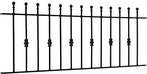 metal wall top railings, wrought iron style, railings Belthorn Design, galvanised & powder coated black (width 6ft/height 16)