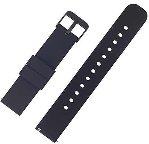 ONKUO Uhrenarmband Smartwatch Ersatzarmbander für Herrenuhr Damenuhr, Quick Release Wechselarmband, Silikon Uhrenarmbänder Ersatzarmband Watch Strap 22mm 20mm 18mm (20mm, Schwarz new)