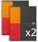 Oxford Set mit 2 internationalen Notizbüchern, A4 + kleine Karos, 5 mm, 160 Seiten, Einband, graue Karte