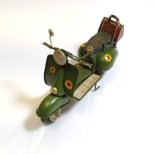 DynaSun Modellino Moto Vespa d’Epoca Vintage in Metallo, da Collezione in Stile Retro Antico in Scala con Lunghezza 27 cm