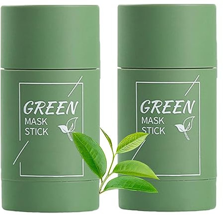 Green Tea Cleansing Mask Stick (2 PCS), Deep Cleansing Blackhead Removal, Facial Whitening, Repairing, Moisturizing, Suitable for All Skin Types, Men and Women.